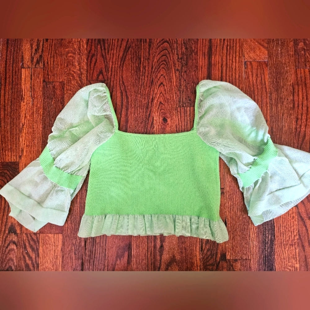 **SOLD** RARE PH5 Flouncy Lime Green Crop Top Size S